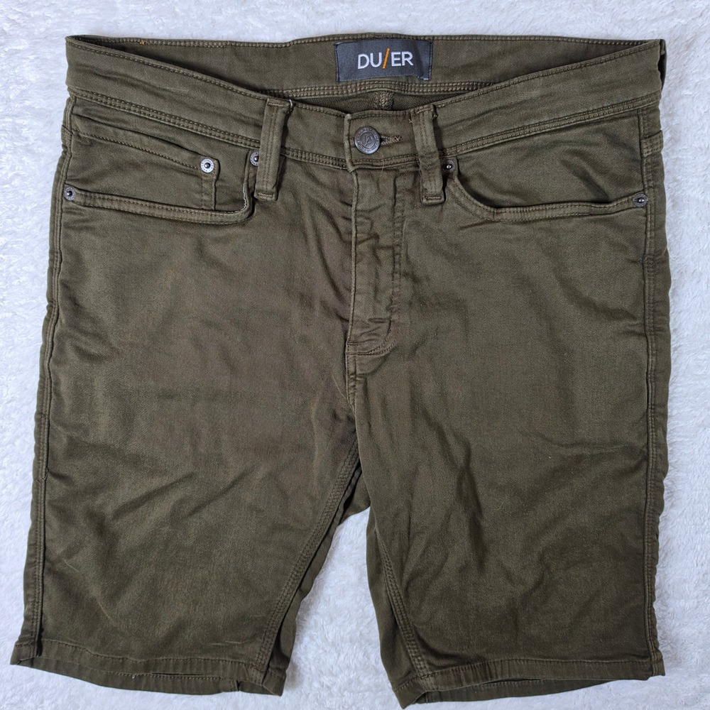 DU/ER N2X Slim Fit Mens 32 Olive Green MSNS1011 Stretch Performance Shorts